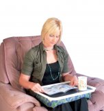 Lap tray with non-slip mat